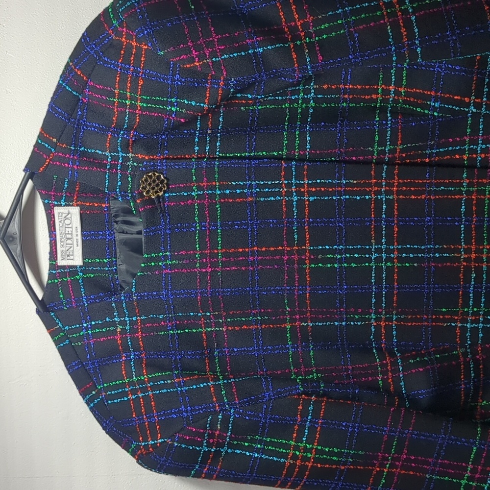 Pendleton Multicolor Plaid Cropped Blazer - Picture 2 of 8
